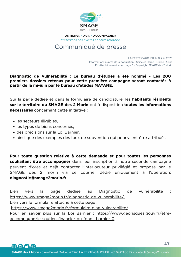 CP SMAGE 2 morin bureau d'études première campagne