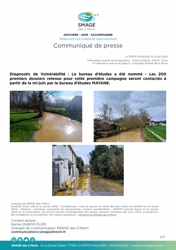 CP SMAGE 2 morin bureau d'études première campagne
